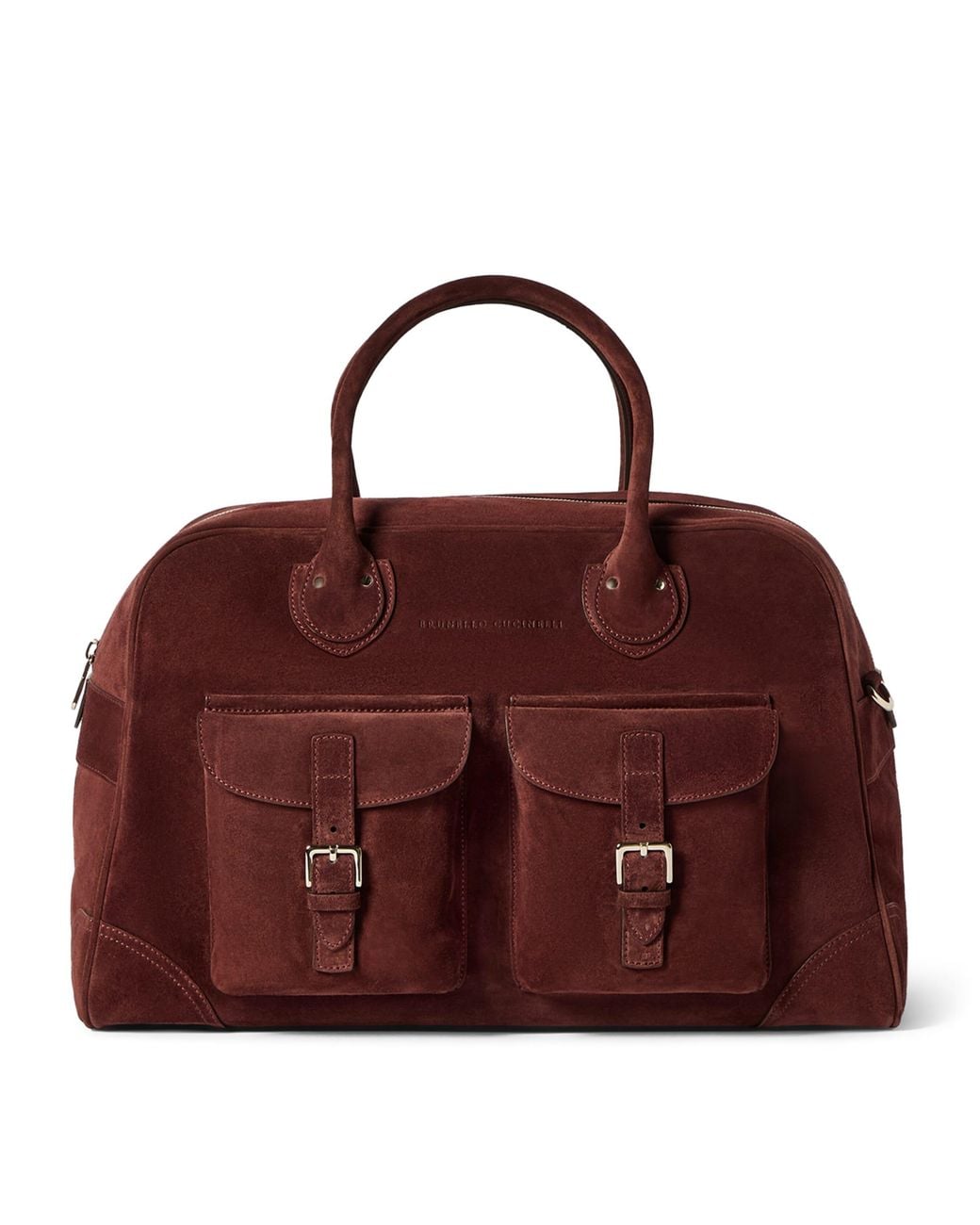 Brunello Cucinelli Red Suede Travel Holdall Bag for men
