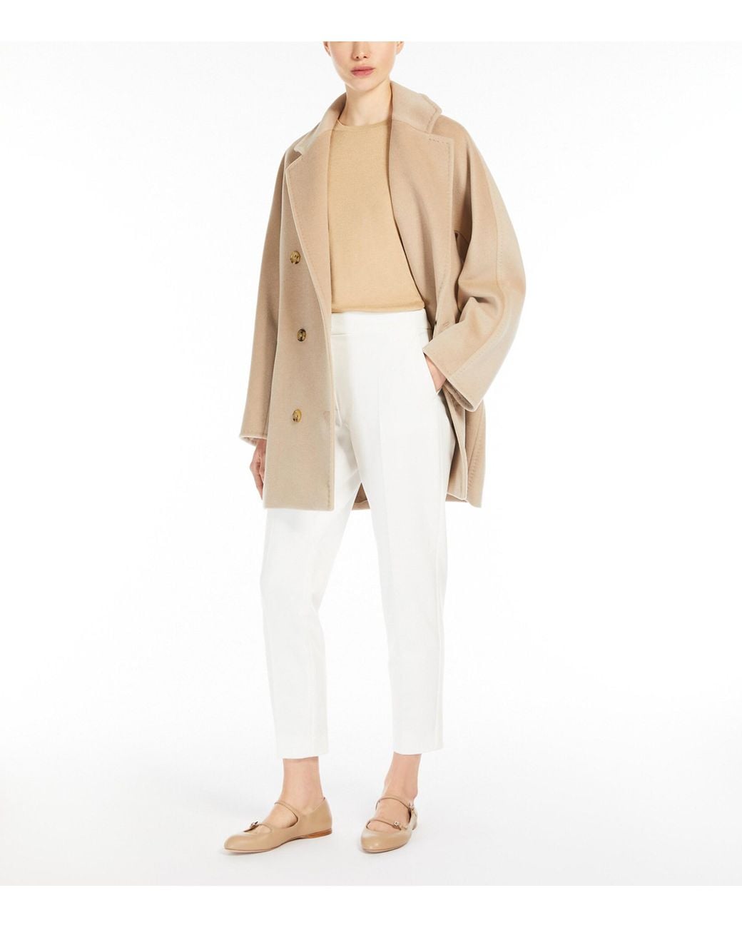 Max Mara Natural Wool-Cashmere Rebus Coat