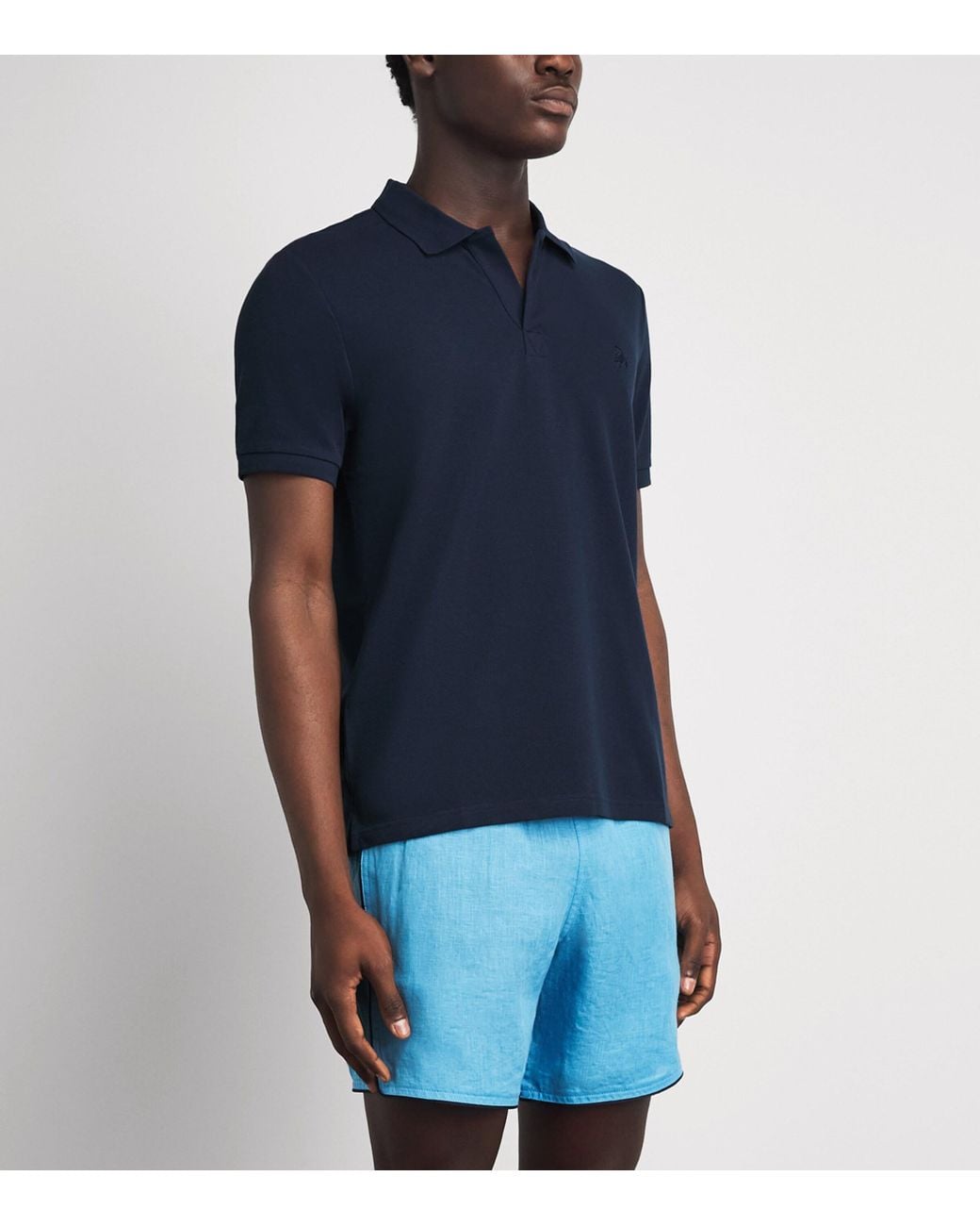 Vilebrequin Blue Organic Cotton Palatin Polo Shirt for men