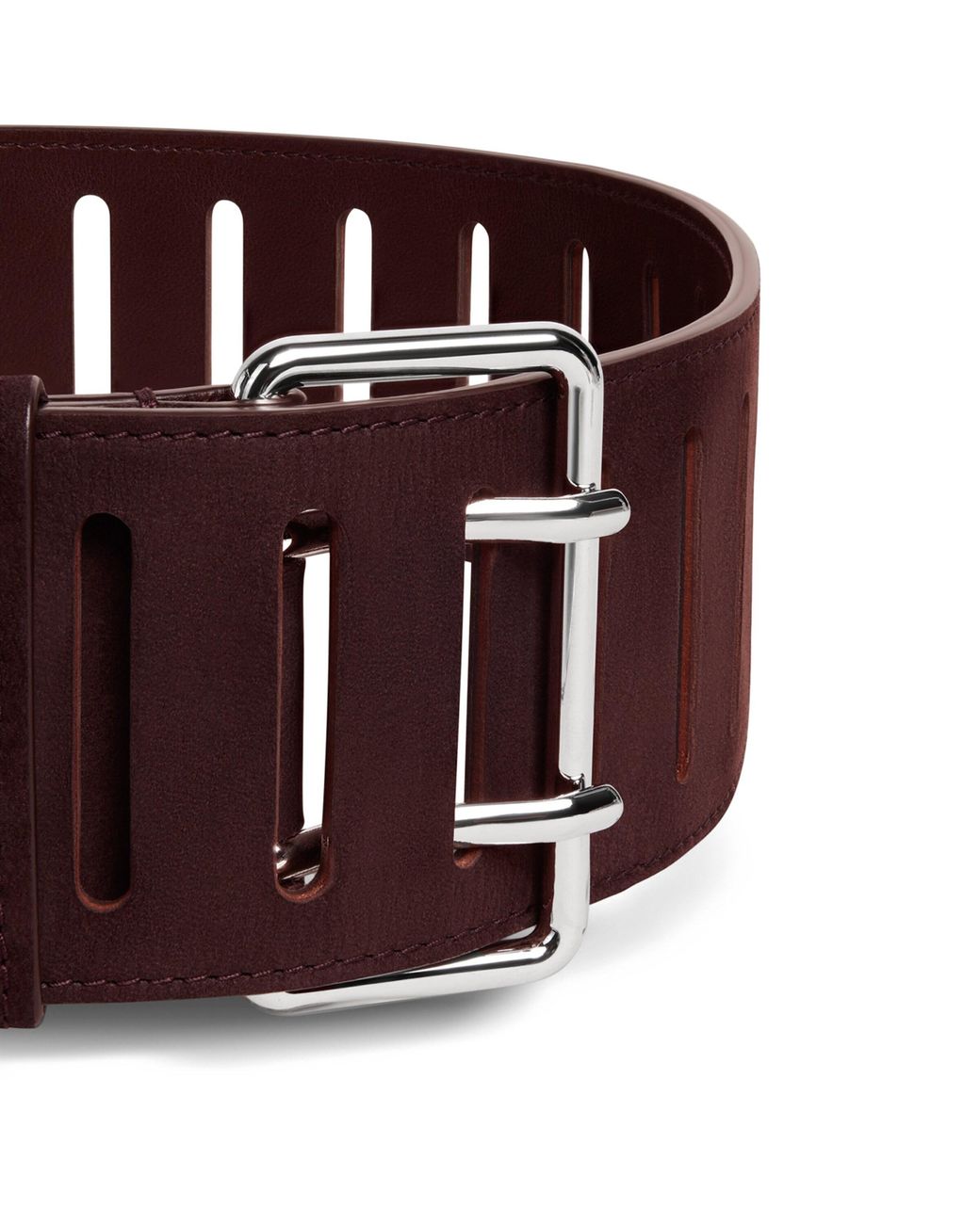 Alaïa Brown Leather Rectangular Buckle Belt