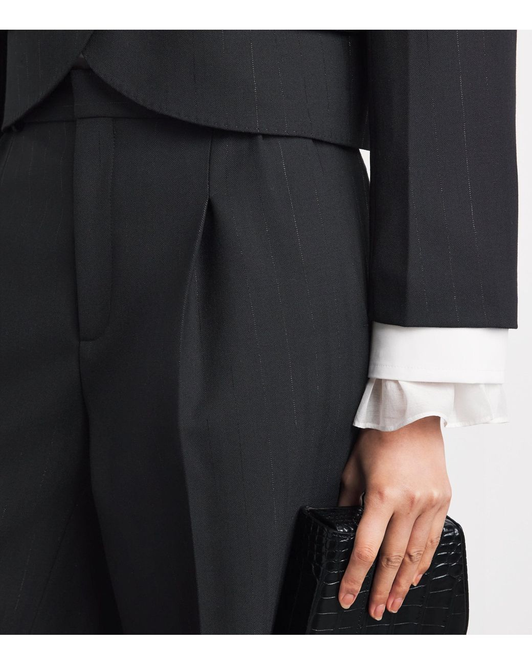 Sandro Black Stripe Tailored Trousers