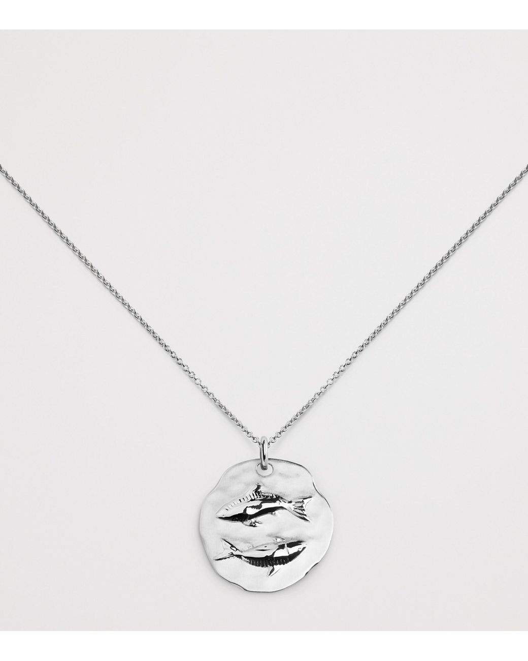 Monica Vinader White Sterling Pisces Zodiac Necklace