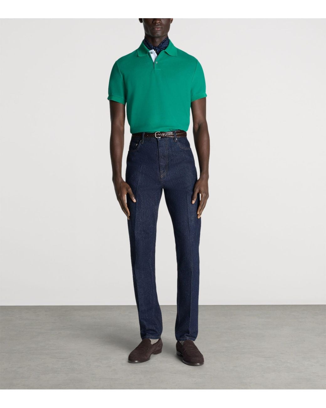 Dunhill Green Cotton Piqué Polo Shirt for men