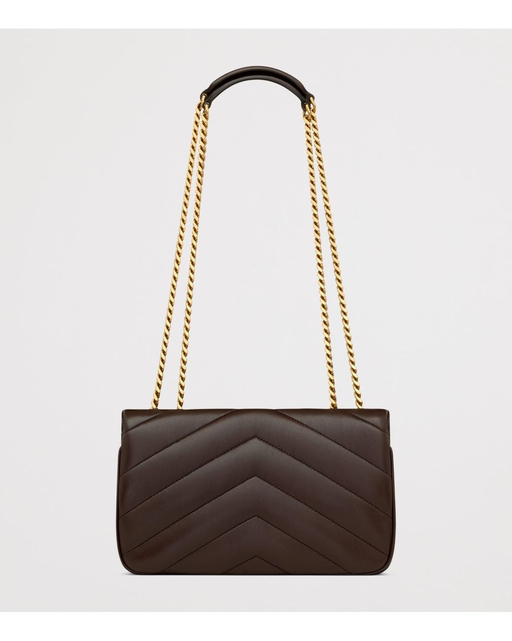 Saint Laurent White Small Leather Loulou Shoulder Bag