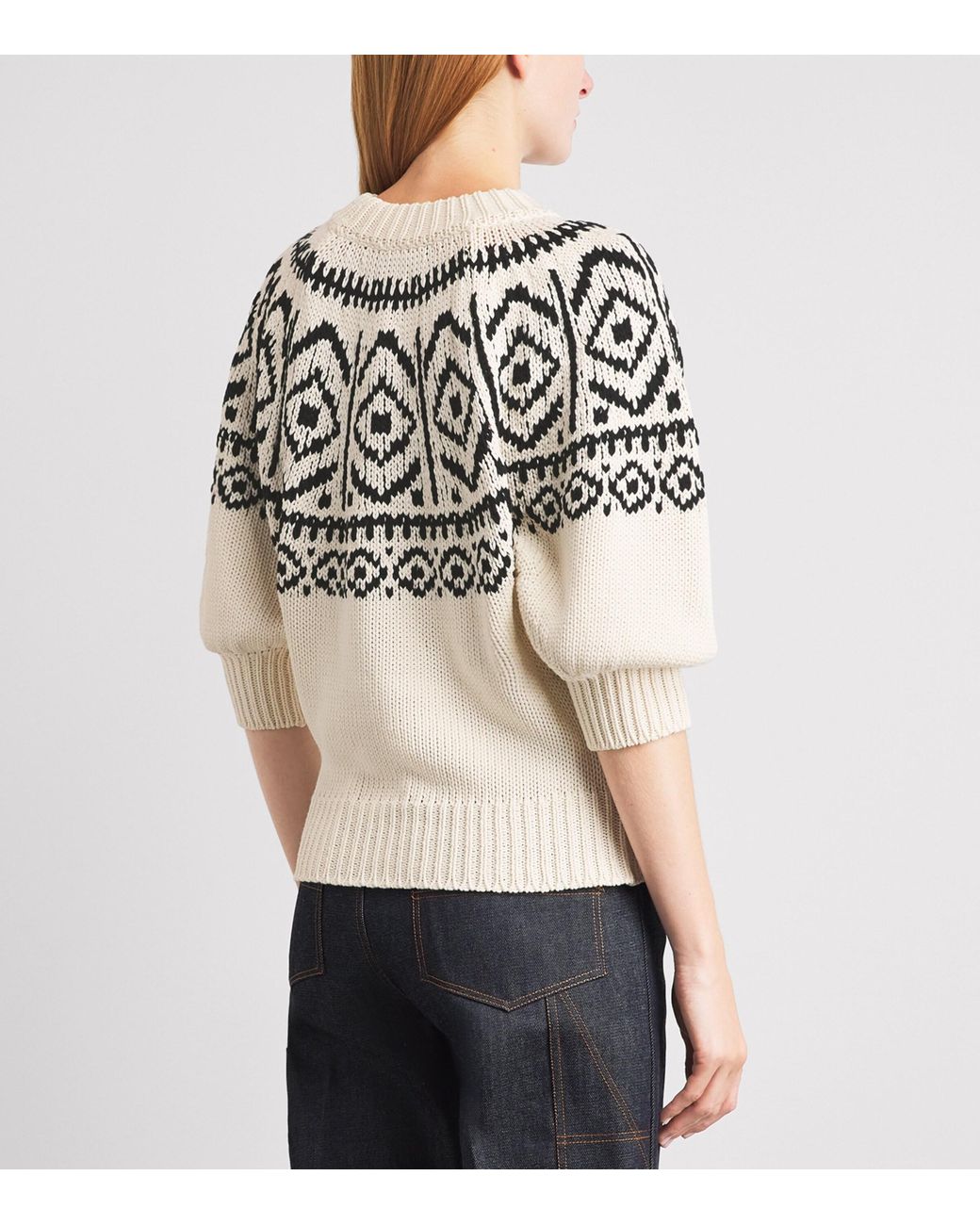Altuzarra White Geometric Jacquard Howard Sweater