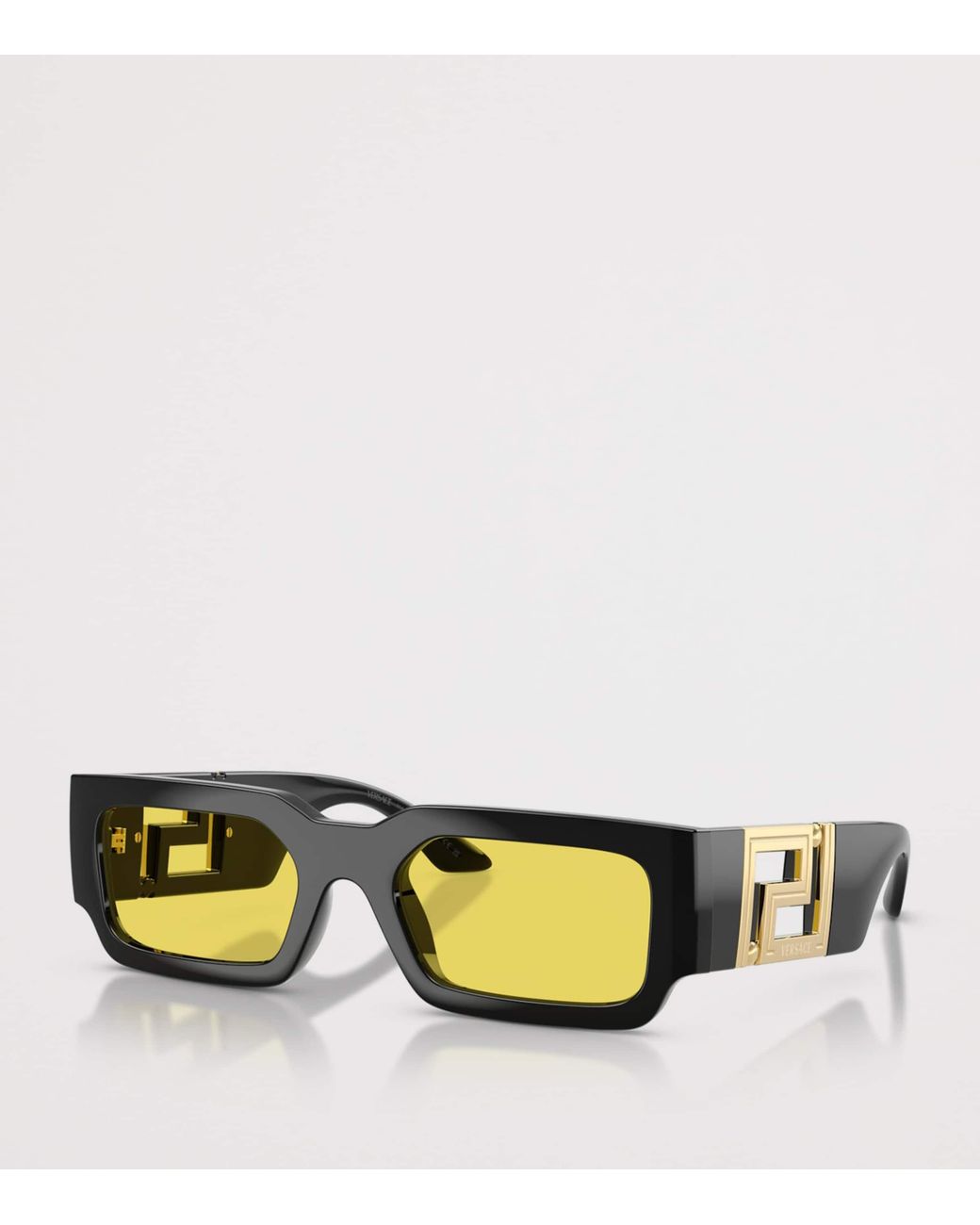 Versace Yellow Greca Maxi Rectangle Sunglasses