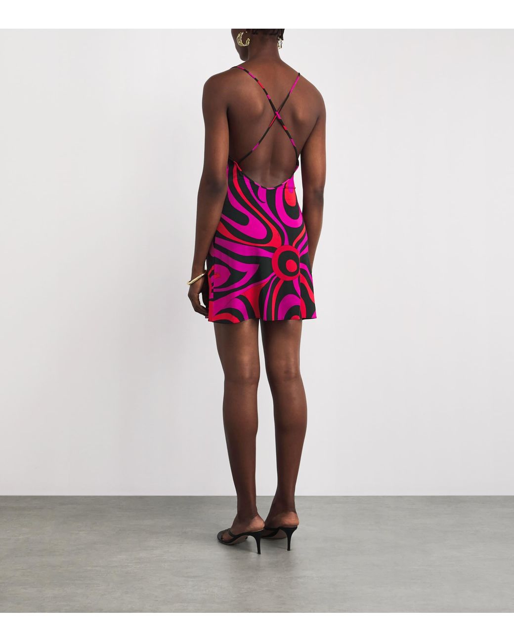 Emilio Pucci Purple Satin Marmo Mini Dress
