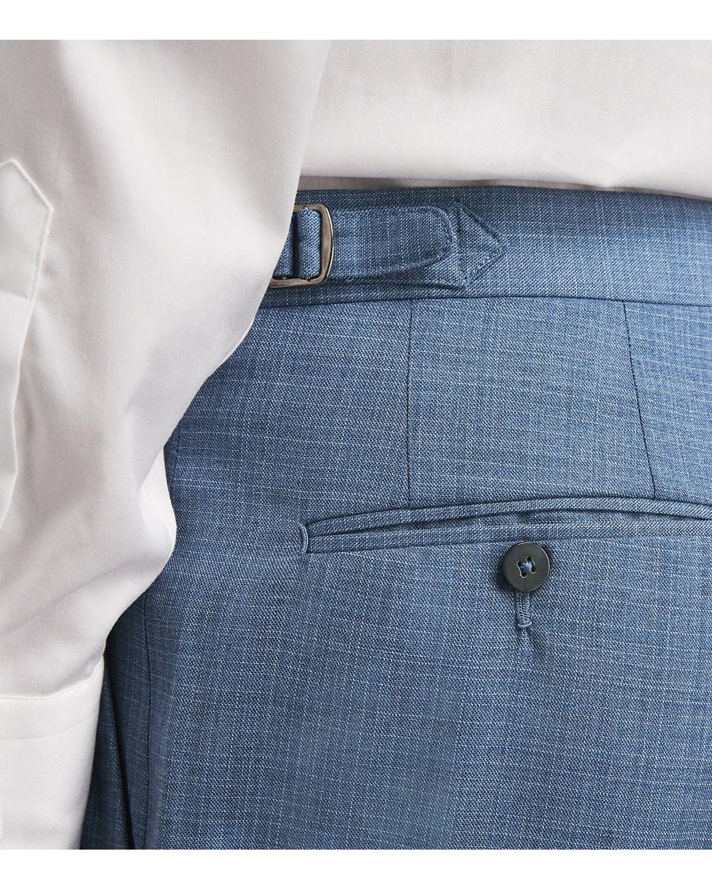 Isaia Blue Wool Sanita Trousers for men