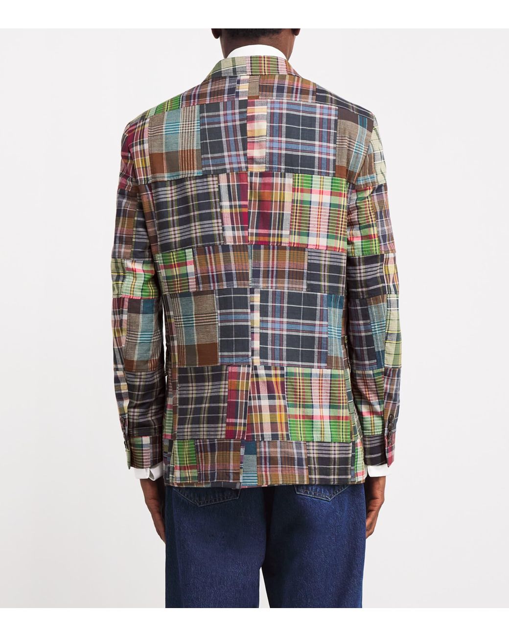 Polo Ralph Lauren Cotton Madras Patchwork Blazer in Grey for Men