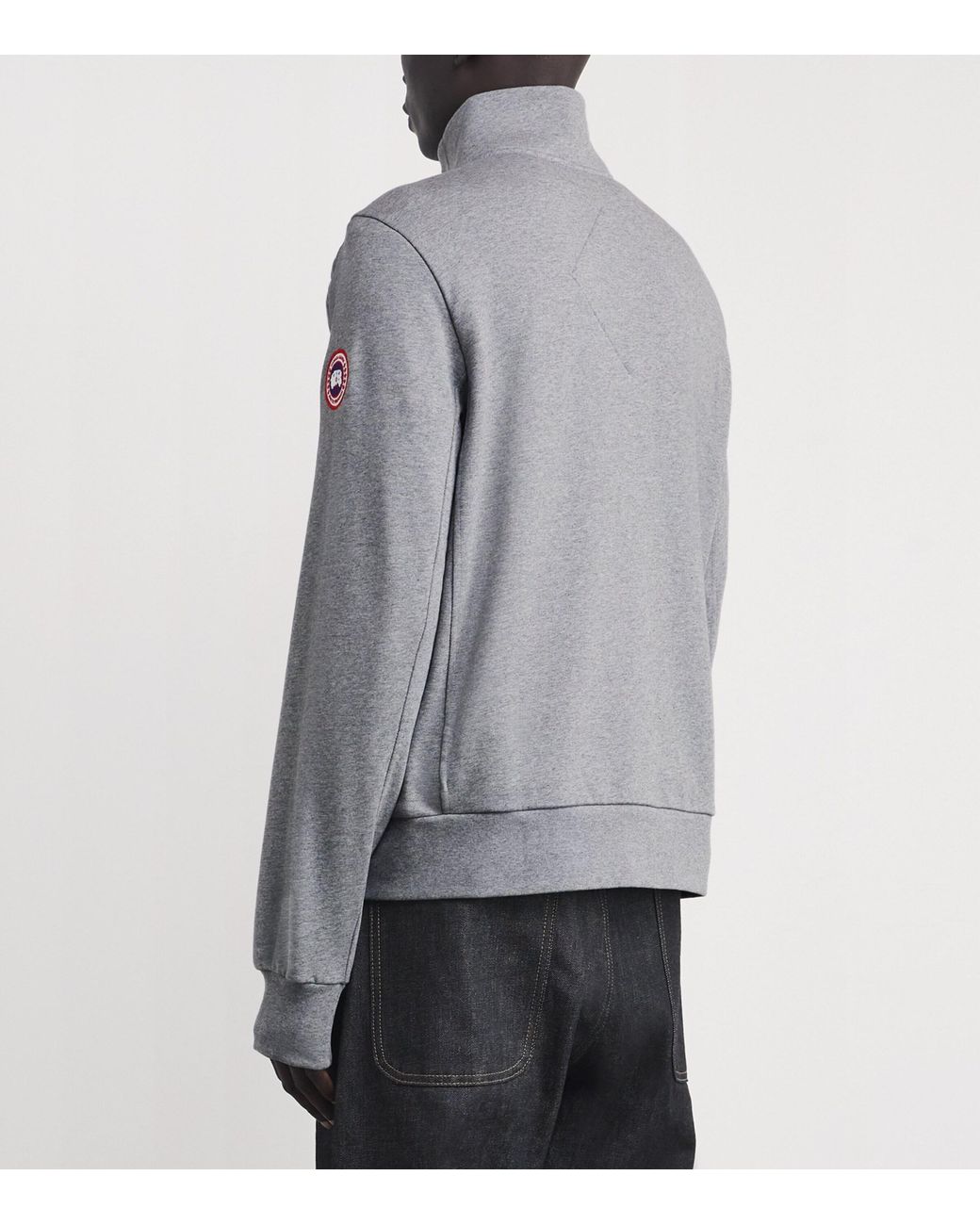 Canada Goose Gray Down Hybridge Huron Zip-Up Sweatshirt for men