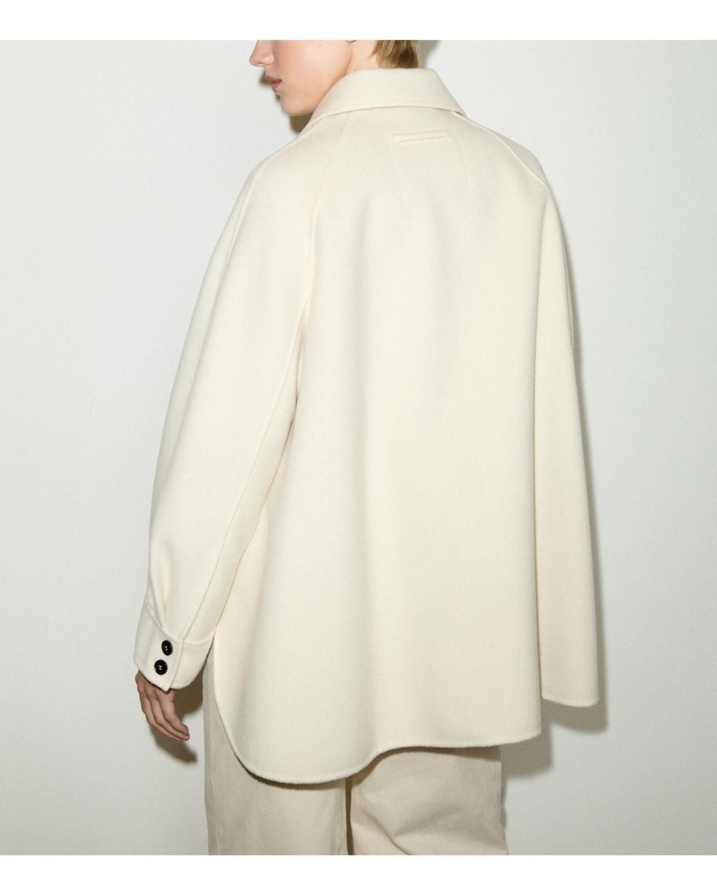 MAX&Co. White Virgin Wool A-Line Coat