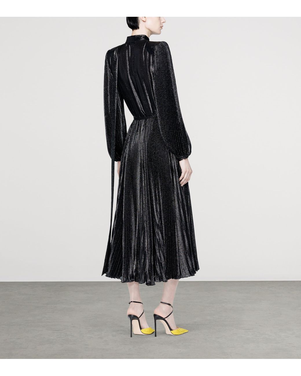 Tom Ford Black Silk Charmeuse Lurex Midi Dress
