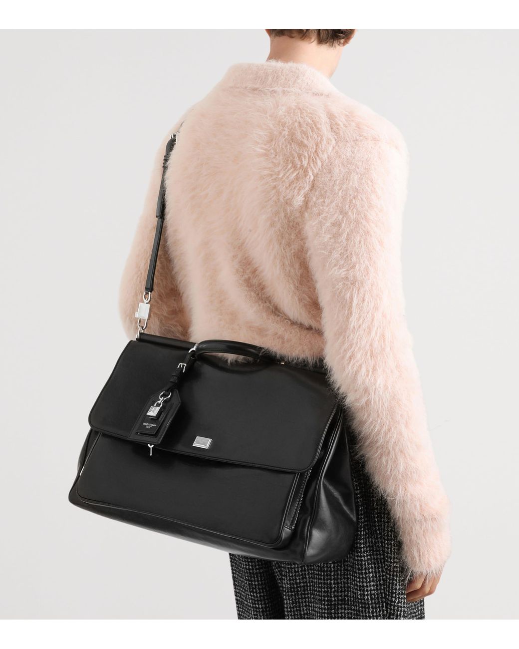 Dolce & Gabbana Black Leather My Sicily Top-Handle Bag for men