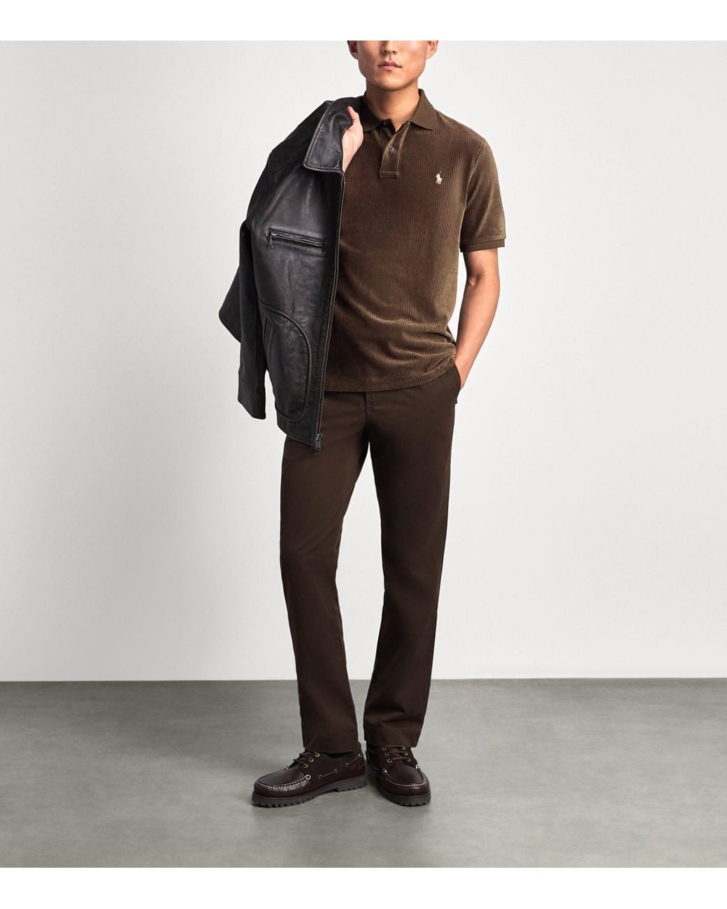 Polo Ralph Lauren Brown Corduroy Polo Pony Polo Shirt for men