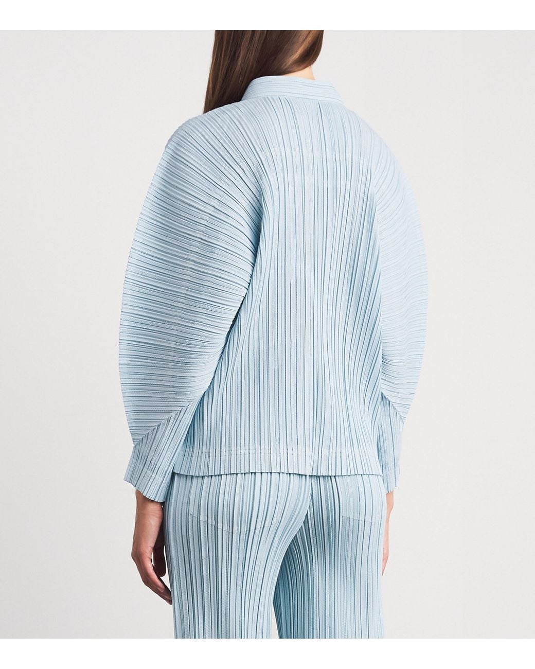 Pleats Please Issey Miyake Blue Cotton Denim Jacket