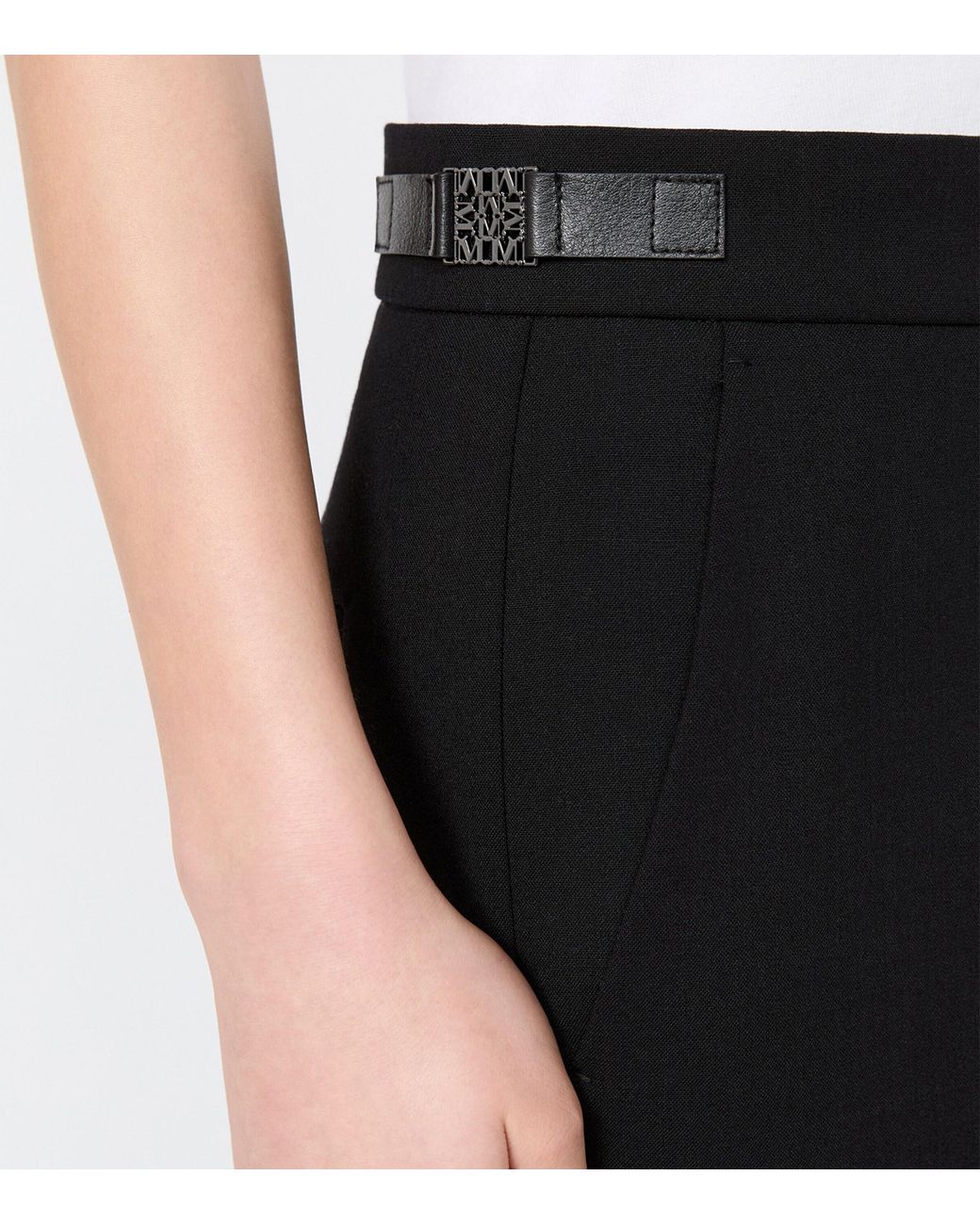 Max Mara Black Wool-Blend Cropped Trousers