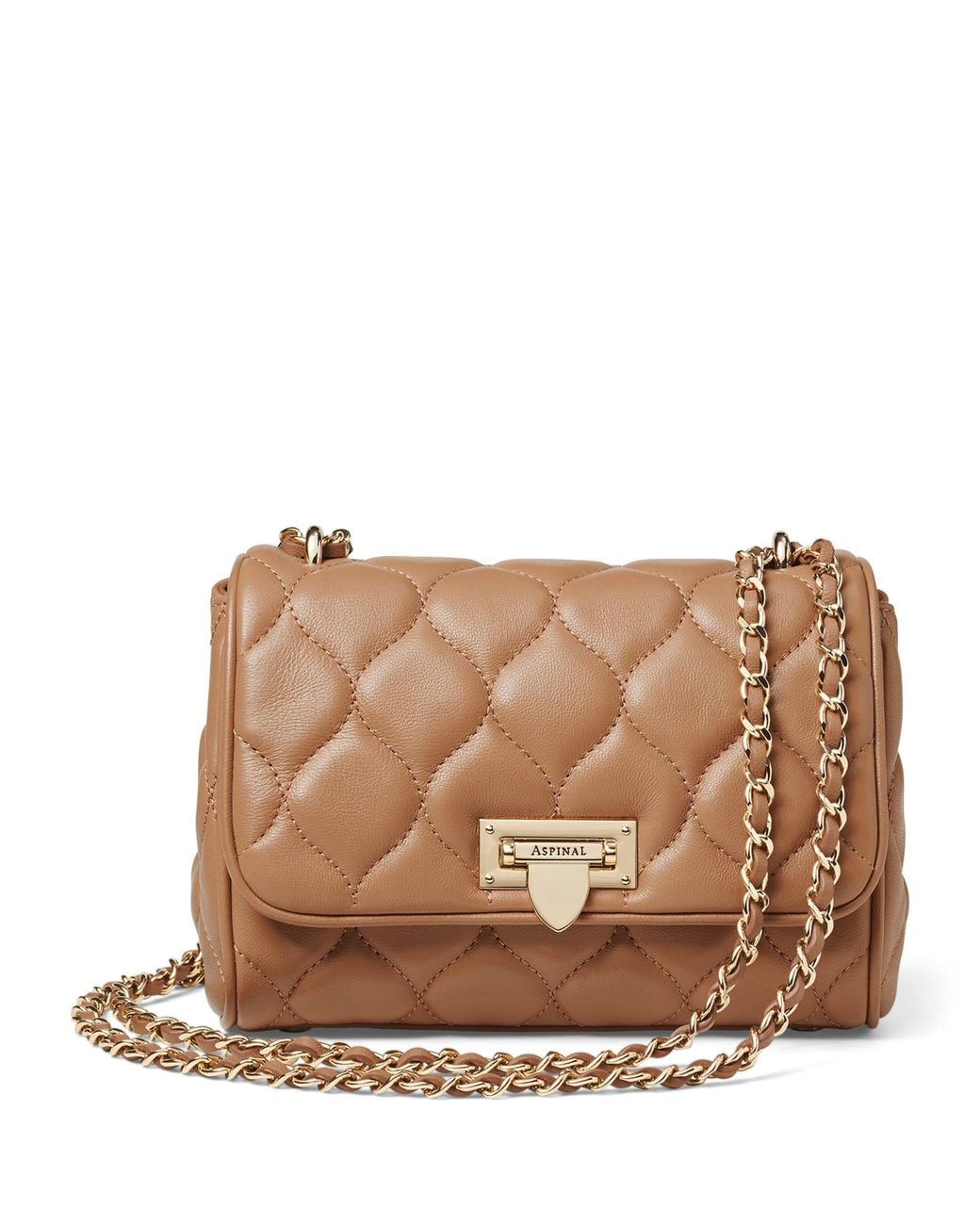 Aspinal Brown Small Leather Lottie Cross-Body Bag