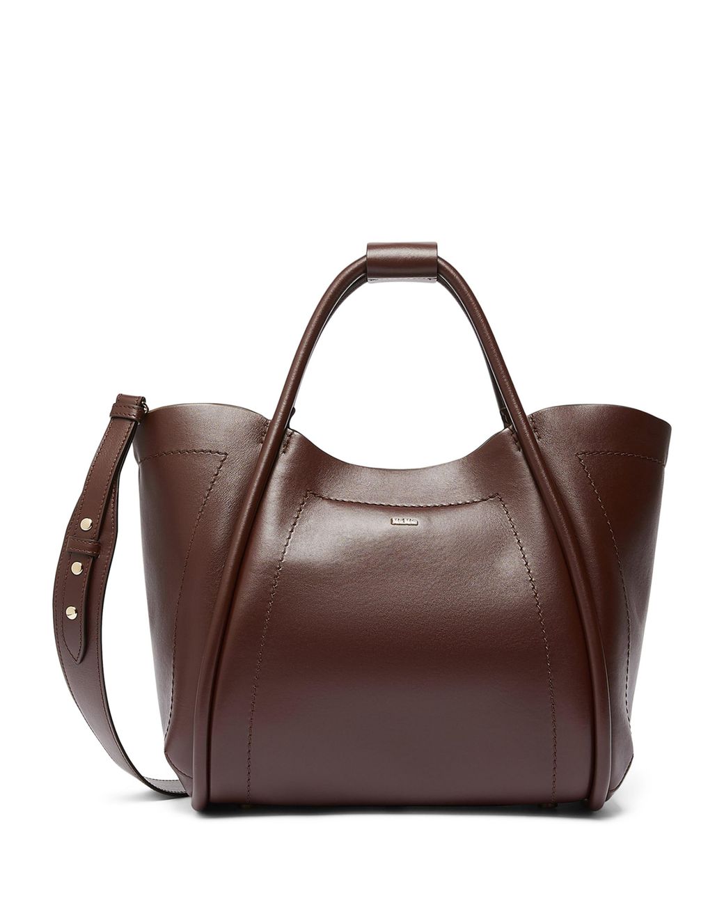 Max Mara Brown Leather Marine Top-Handle Bag