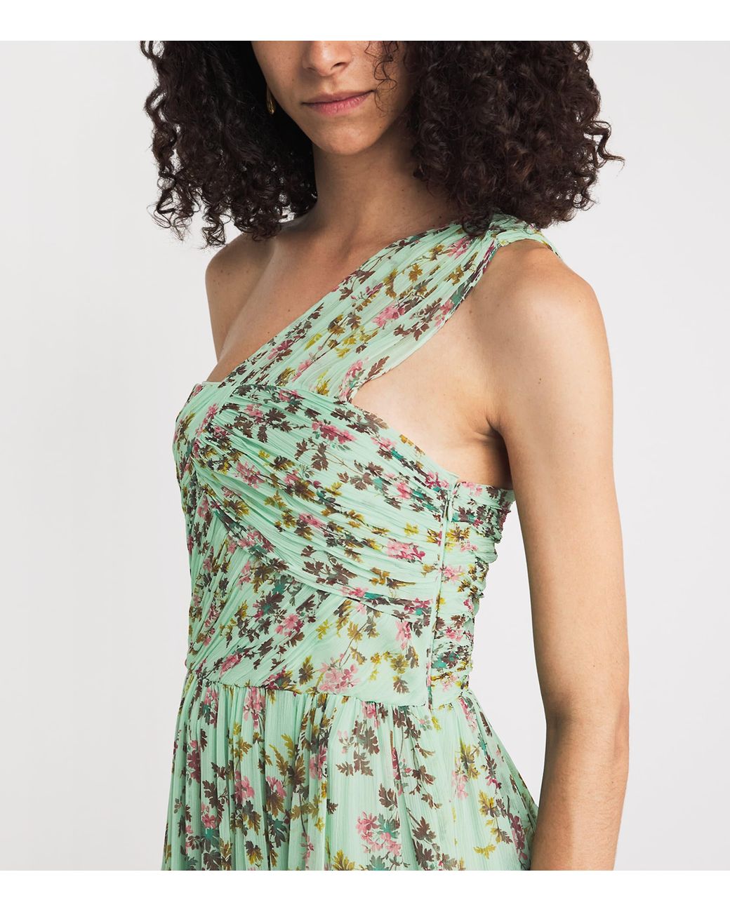 Ulla Johnson Green Silk One-Shoulder Aureline Gown