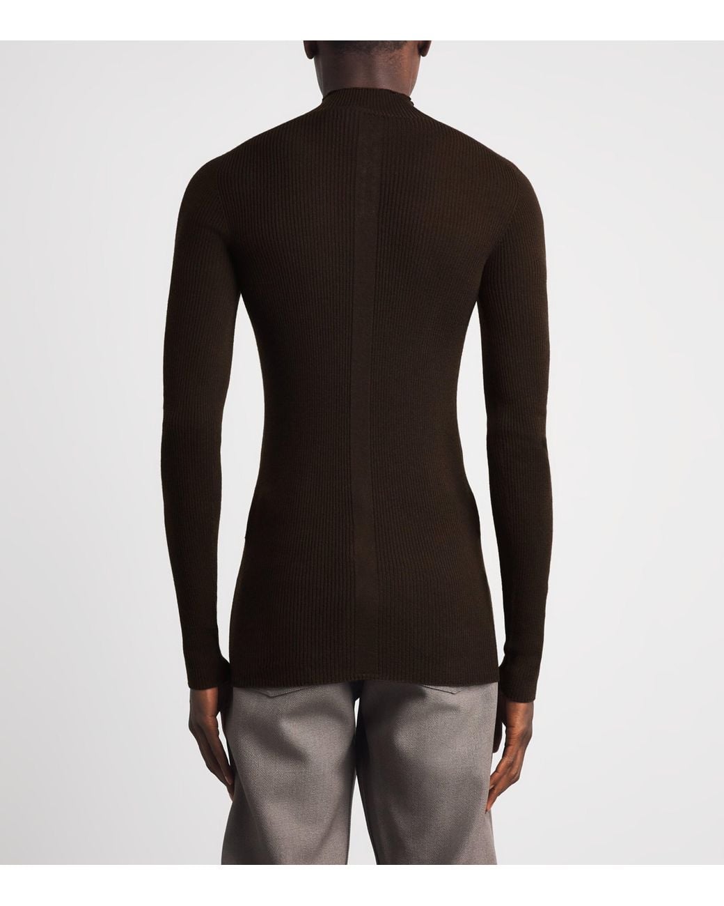 Rick Owens Black Virgin Wool Lupetto Sweater for men