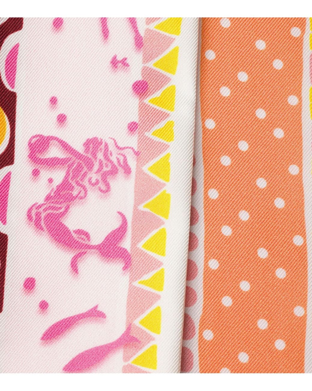 Prada Pink Silk Printed Skinny Scarf