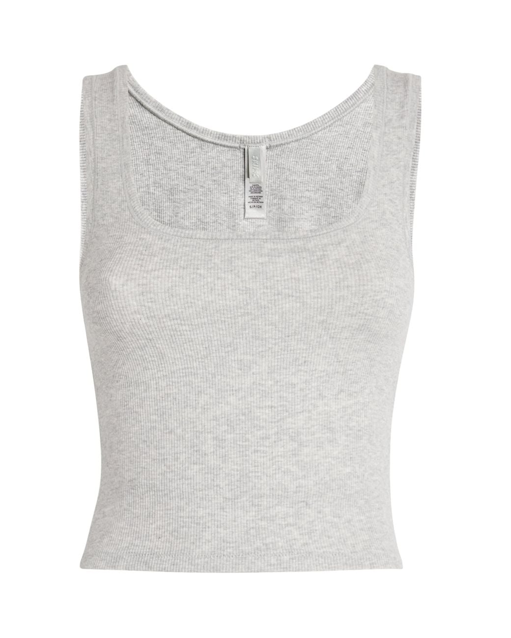 Skims White Stretch-Cotton Ribbed Tank Top