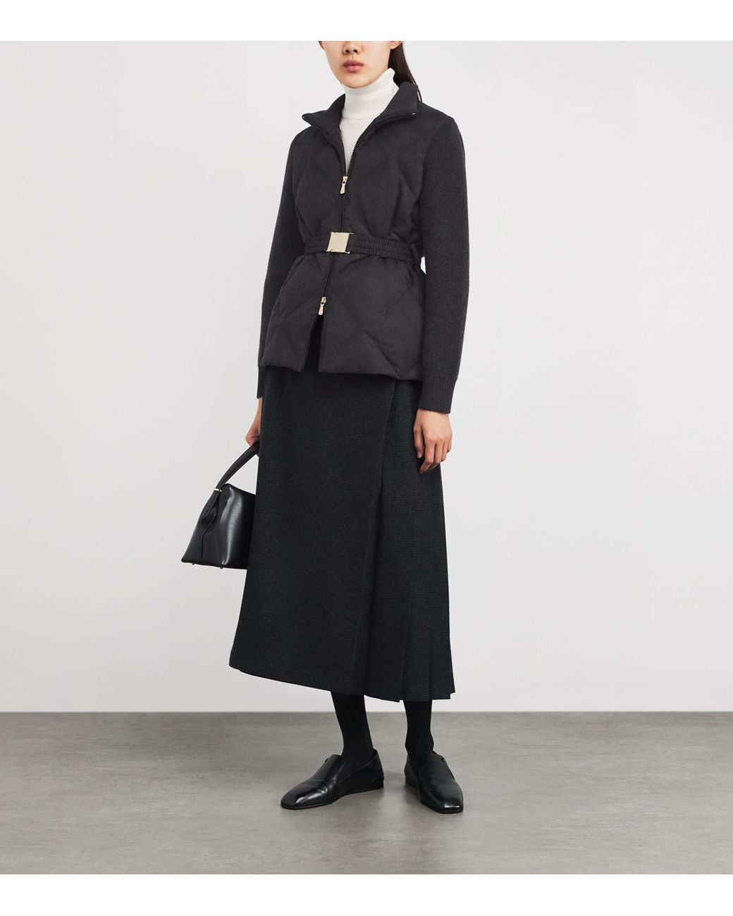 Eleventy Black Belted Quilted Jacket