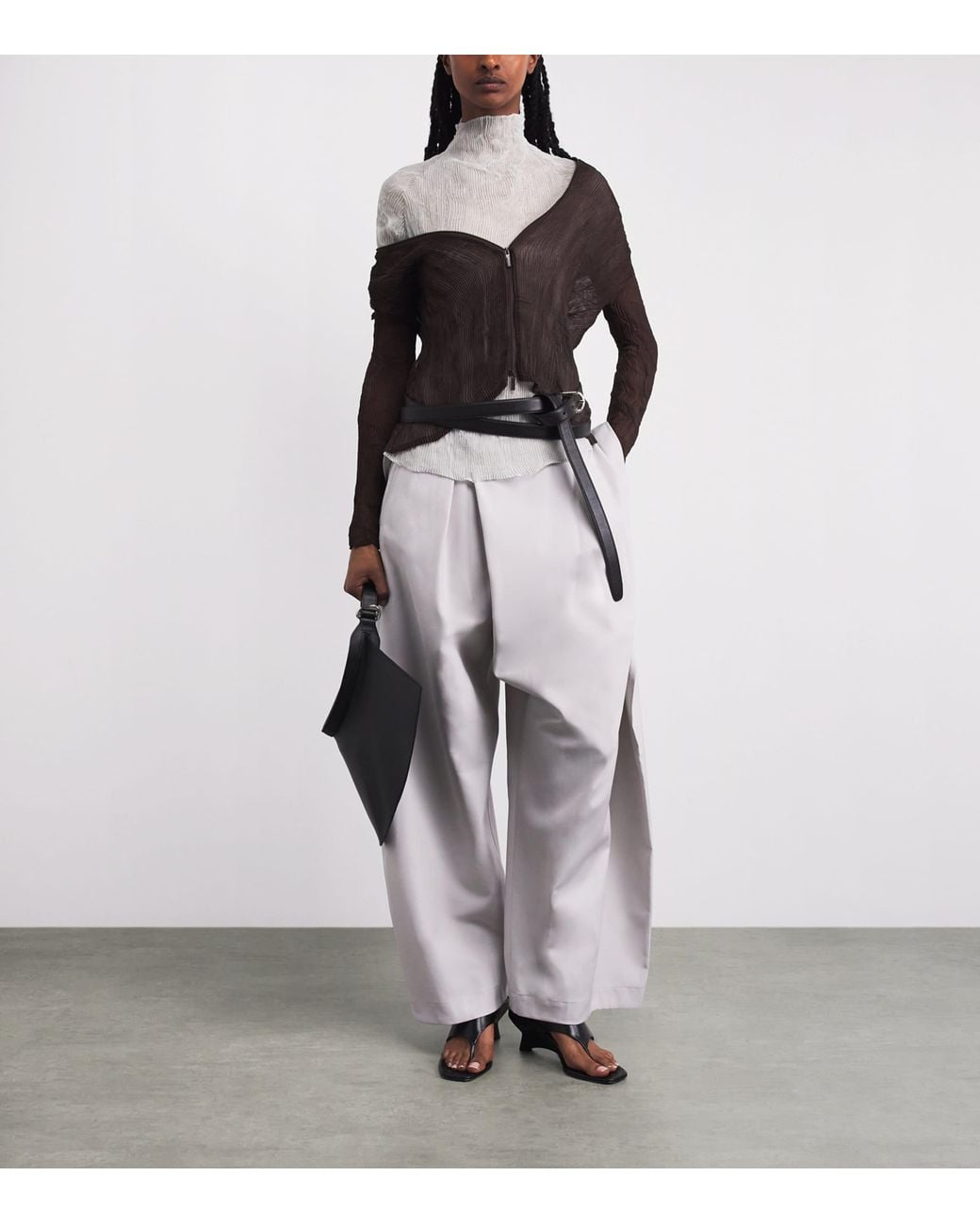 Issey Miyake White Chiffon Twist 3 Top