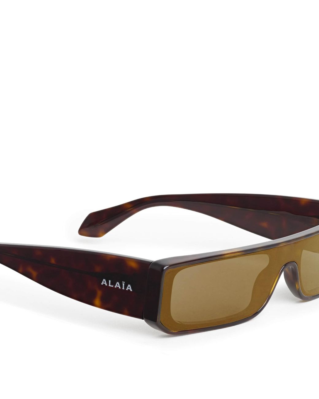Alaïa Brown Acetate Rectangular Mask Sunglasses