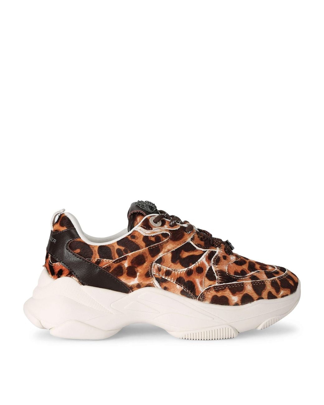 Kurt Geiger Brown Calf Hair Leopard Starlight Runner Sneakers