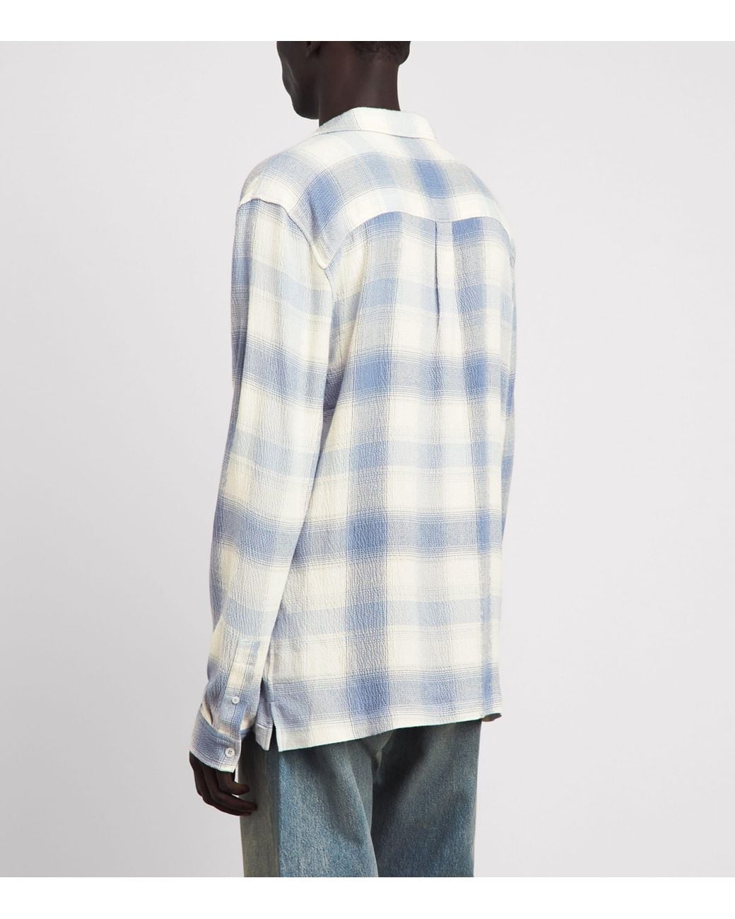 PAIGE Blue Check Kransey Shirt for men