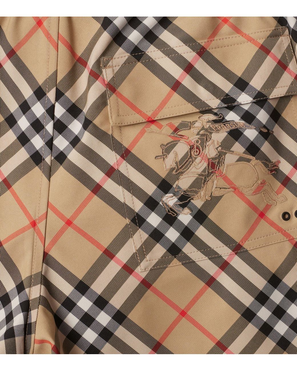 Burberry Natural Woven Twill Check Shorts for men