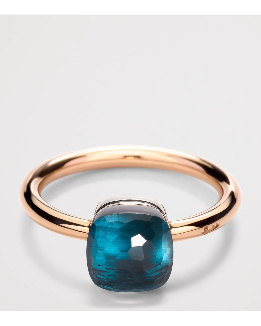 Pomellato Blue Rose And Topaz Nudo Petit Ring