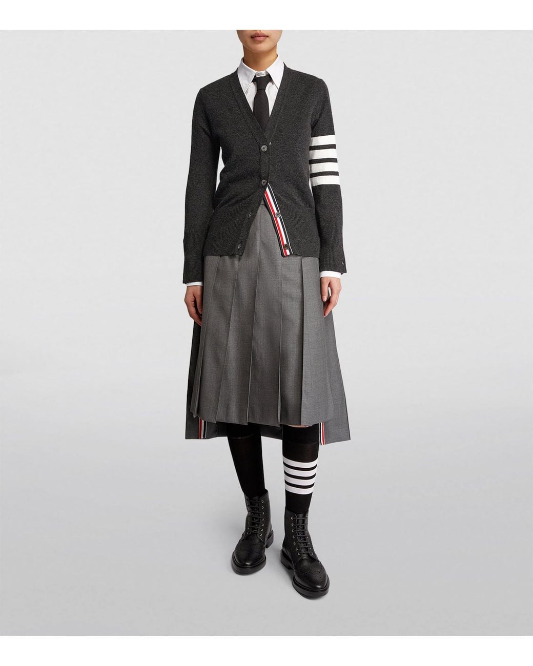 Thom Browne Black Cashmere 4-Bar Cardigan