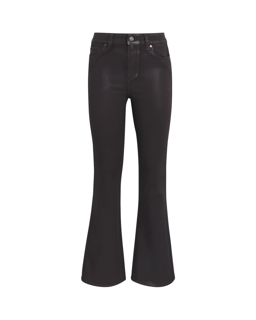 PAIGE Black Coated Laurel Canyon Bootcut Jeans