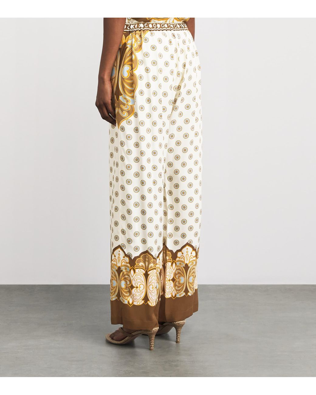 LaDoubleJ Natural Silk Club Wide-Leg Trousers