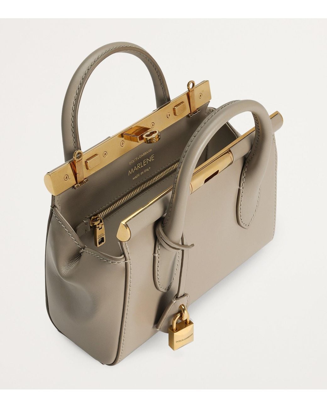 Dolce & Gabbana Metallic Leather Top-Handle Bag