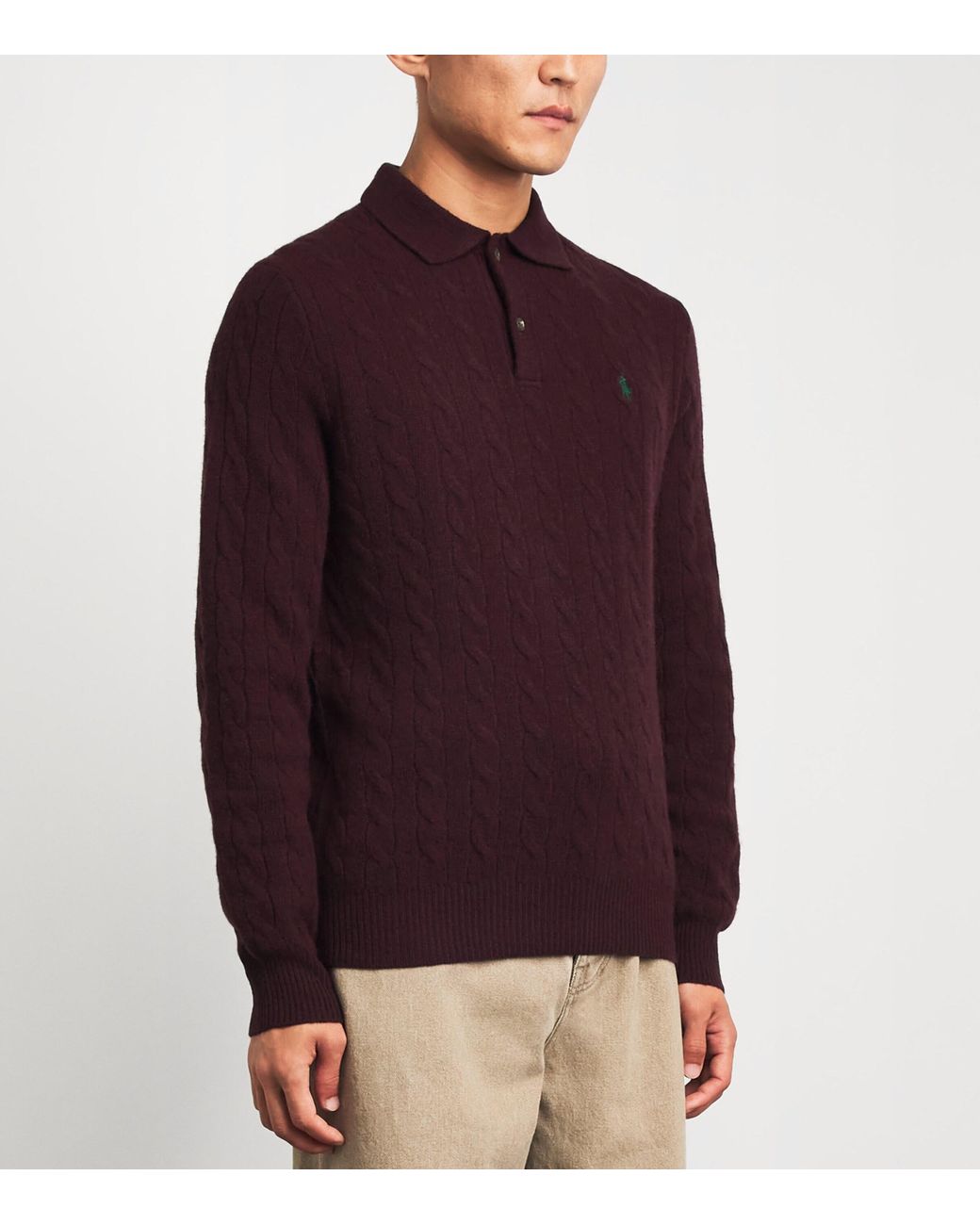 Polo Ralph Lauren Purple Wool-Cashmere Polo Pony Sweater for men