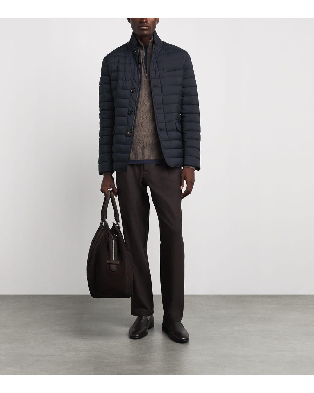 Moorer Blue Quilted Zavyer Jacket for men