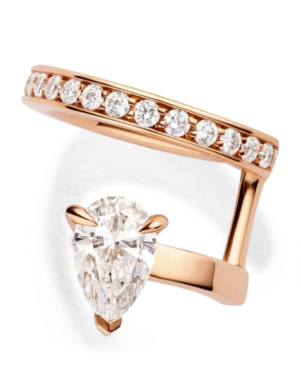 Repossi White And Diamond Serti Sur Vide Ear Cuff