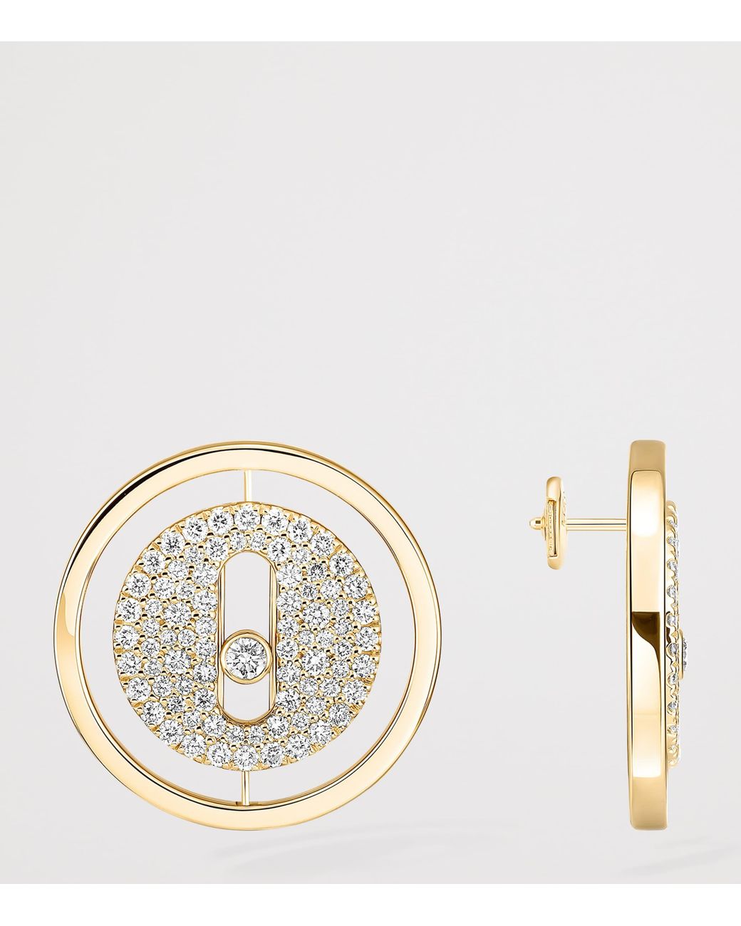 Messika Metallic Lucky Move And Diamond Pavé Stud Earrings