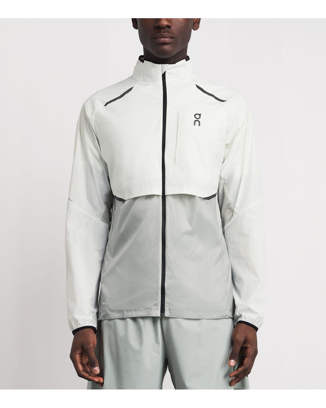 On Shoes Gray Windproof Weather Jacket for men