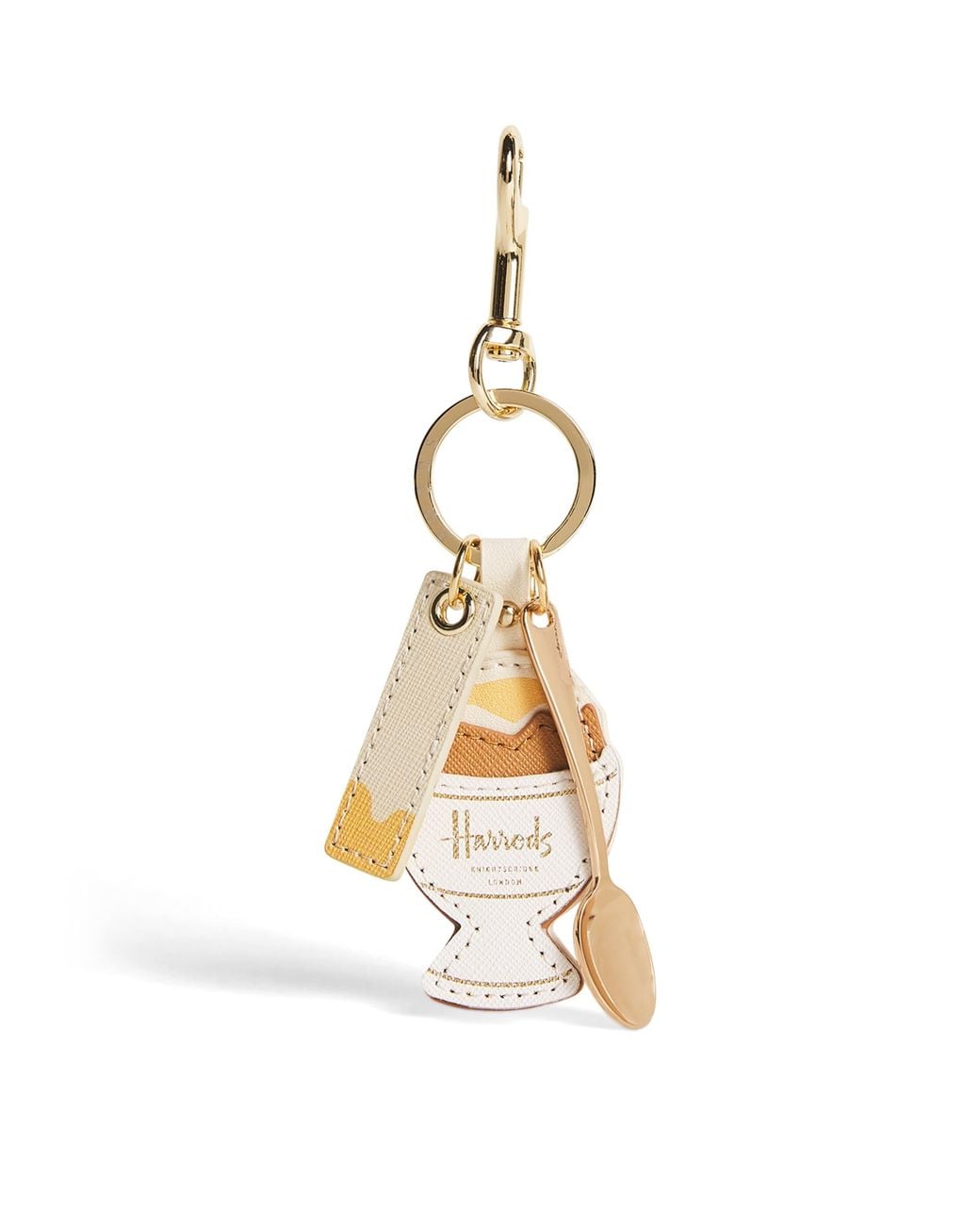Harrods Metallic Leather Egg Cup Keyring