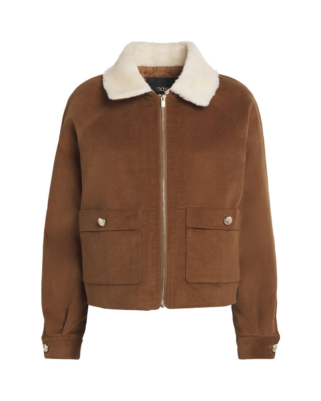 Maje Brown Cotton-Blend Corduroy Jacket