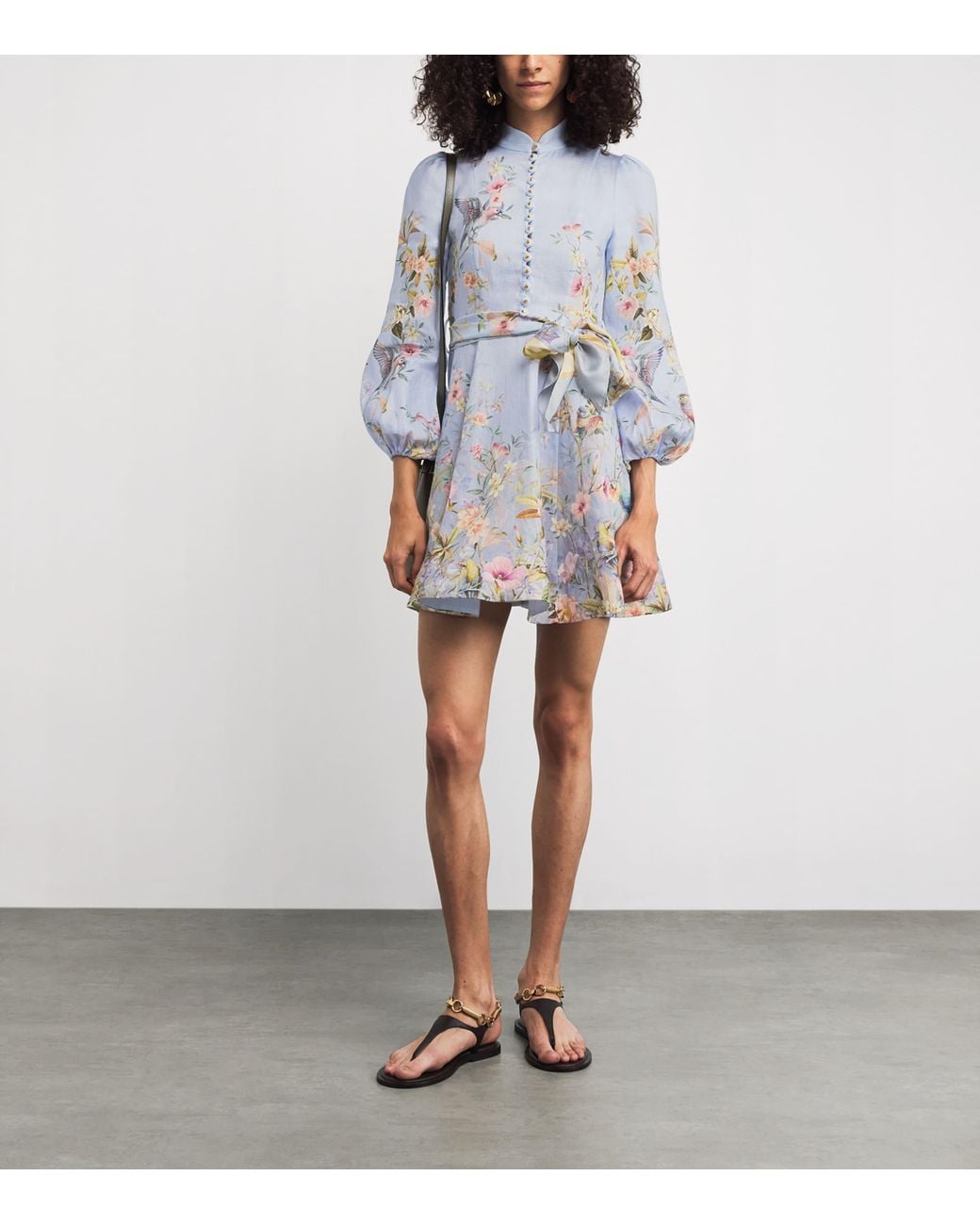 Zimmermann Linen Rebellion Floral Mini Dress in White | Lyst