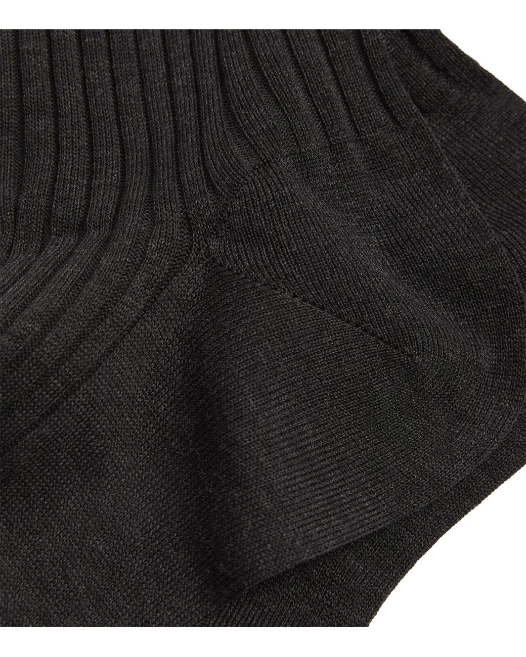 Pantherella Black Ribbed Danvers Socks for men