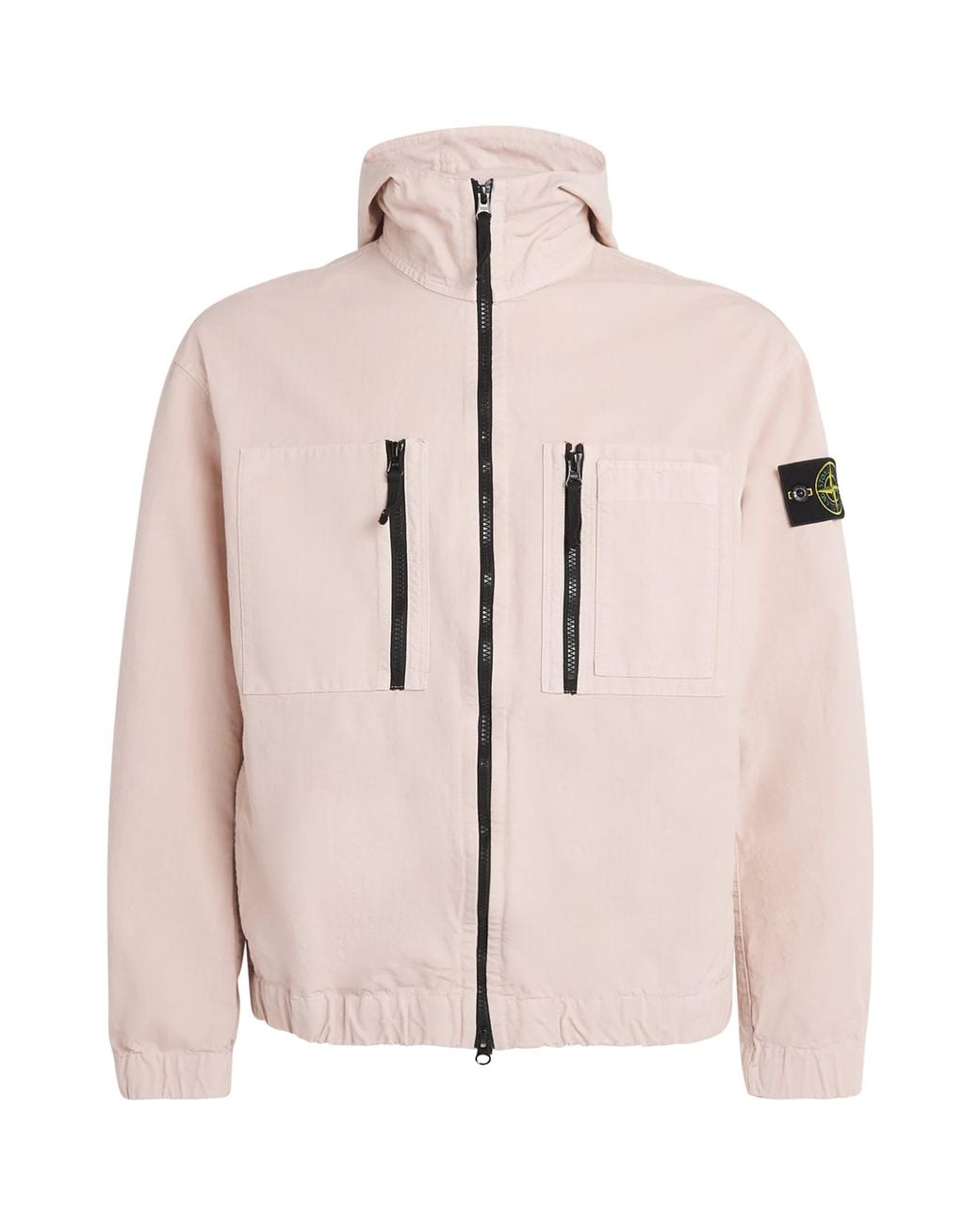 Stone Island Pink Organic Cotton Ripstop Hooded Overshirt for men