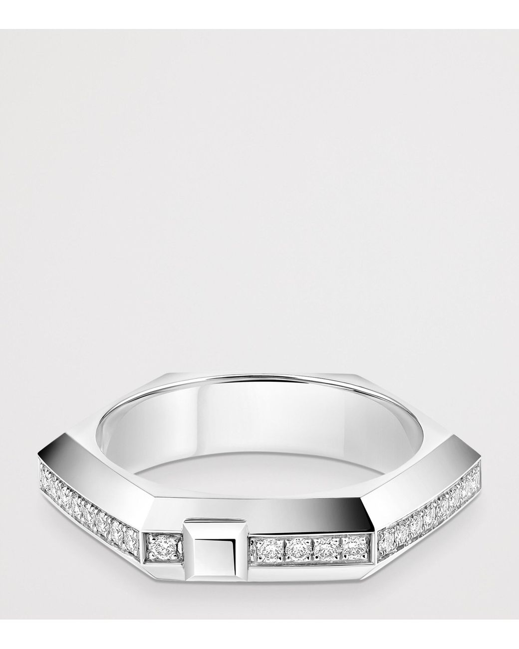 Messika White Moderniste And Diamond Small Pavé Ring