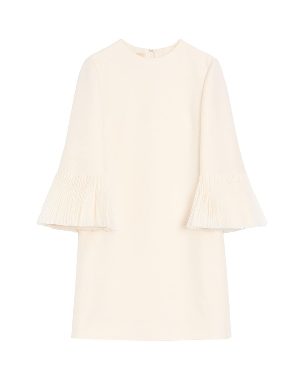 Valentino Natural Silk-Wool Ruffle Mini Dress