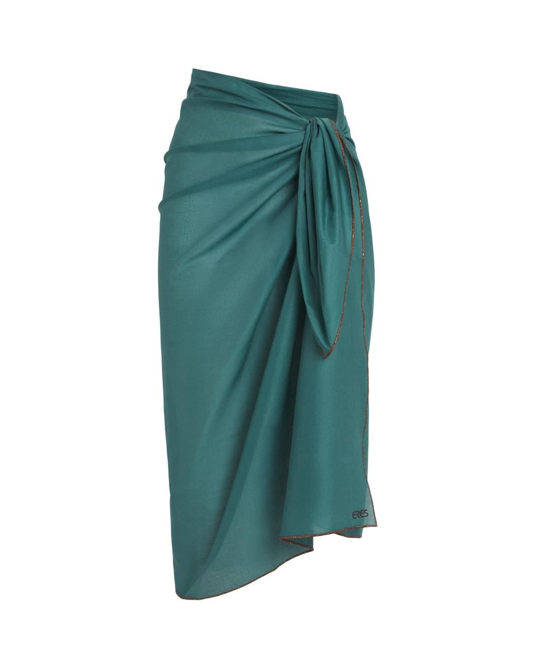 Eres Green Cotton Voile Cabine Pareo